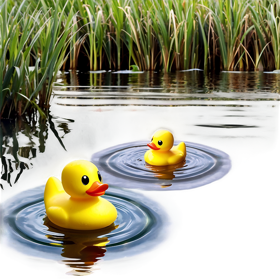 Rubber Duck In A Pond Png 06132024 PNG