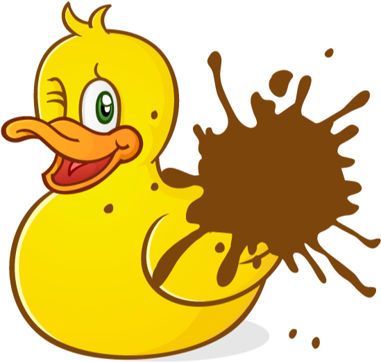 Rubber Duck Splattered With Mud PNG