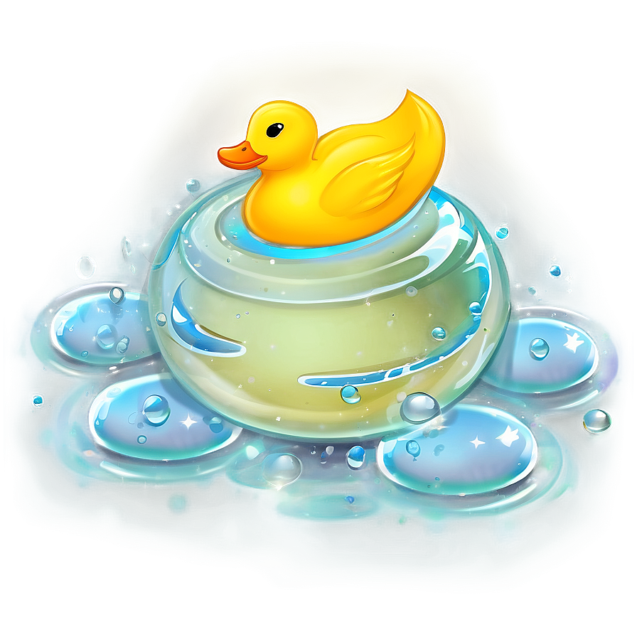 Rubber Duck With Bubbles Png Bub50 PNG