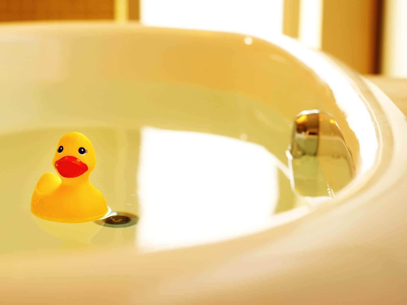 Rubber Duckin Bathtub Wallpaper