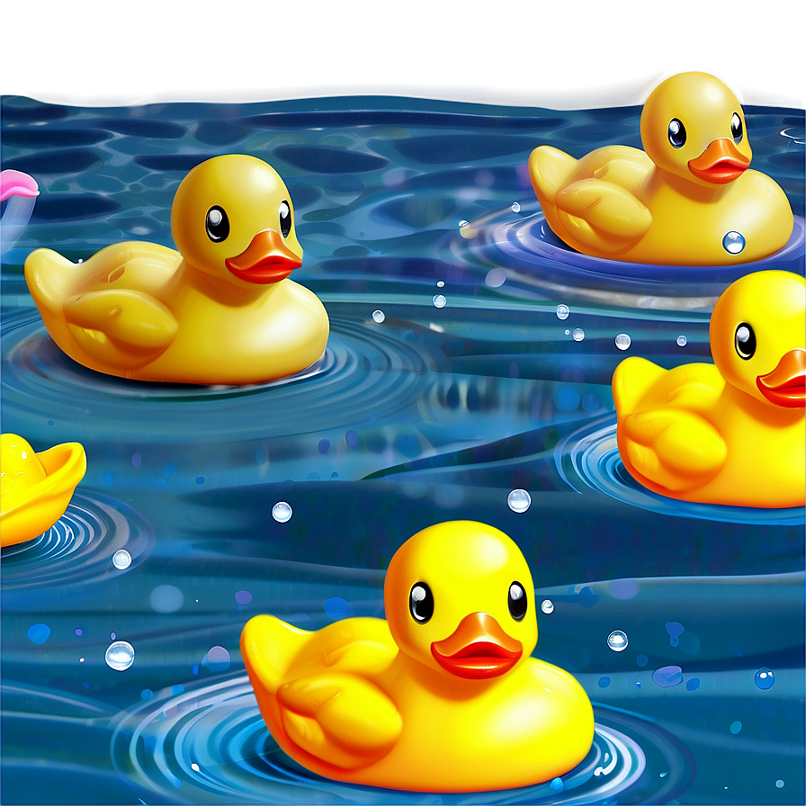 Rubber Ducky In Water Png Wnt PNG