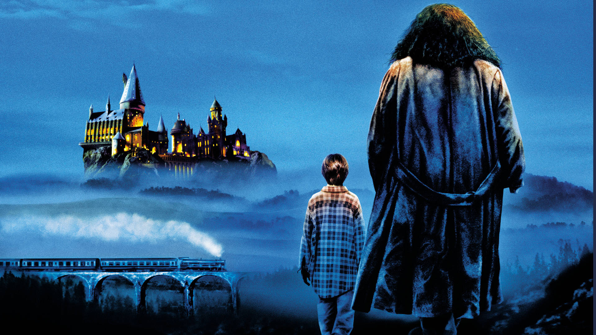 Rubeus Hagrid And Hogwarts Castle Wallpaper