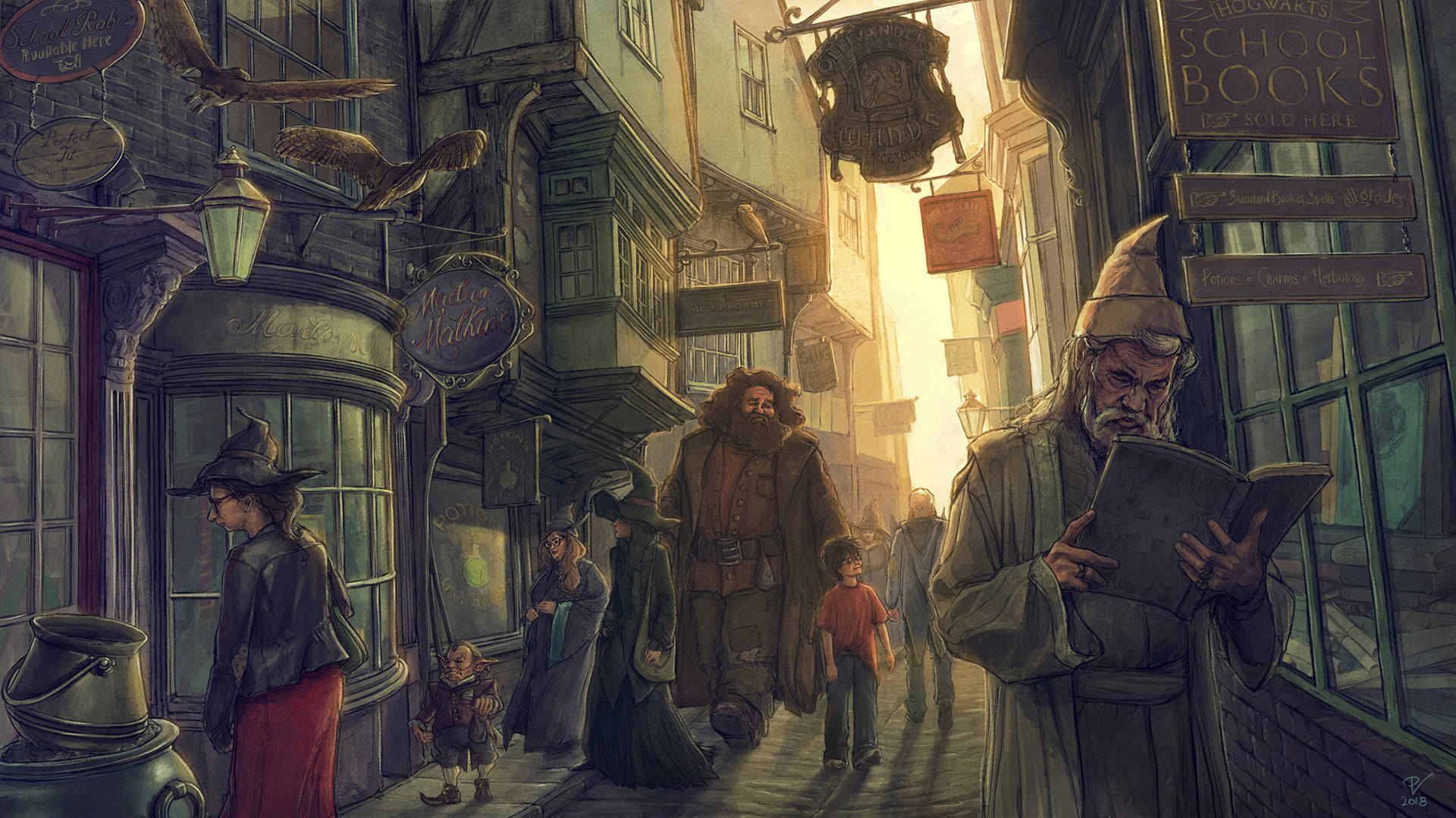 Rubeus Hagrid At Diagon Alley Wallpaper