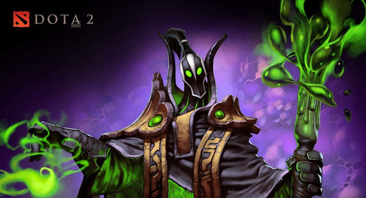 Rubick, the Grand Magus casting a spell in the world of Dota 2 Wallpaper