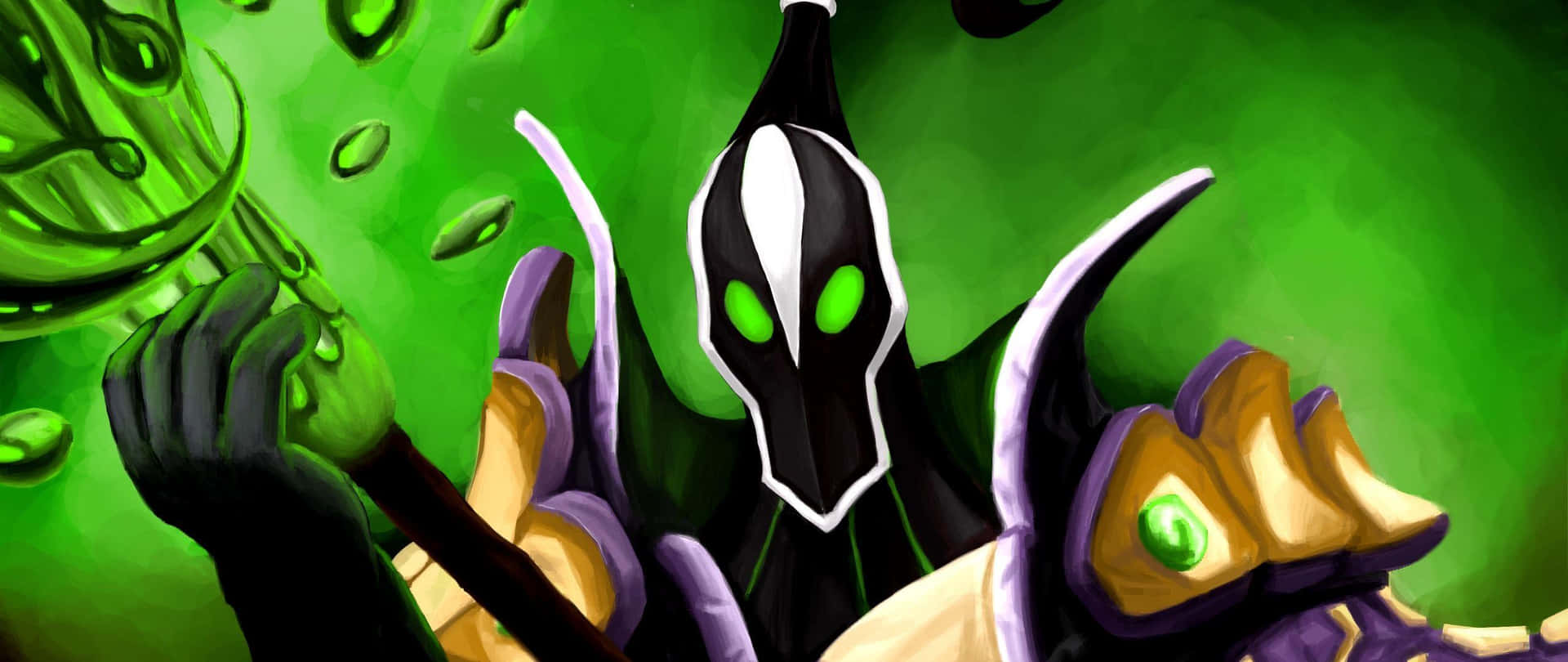 Mystical Rubick conjuring an arcane spell in the realm of Dota 2. Wallpaper