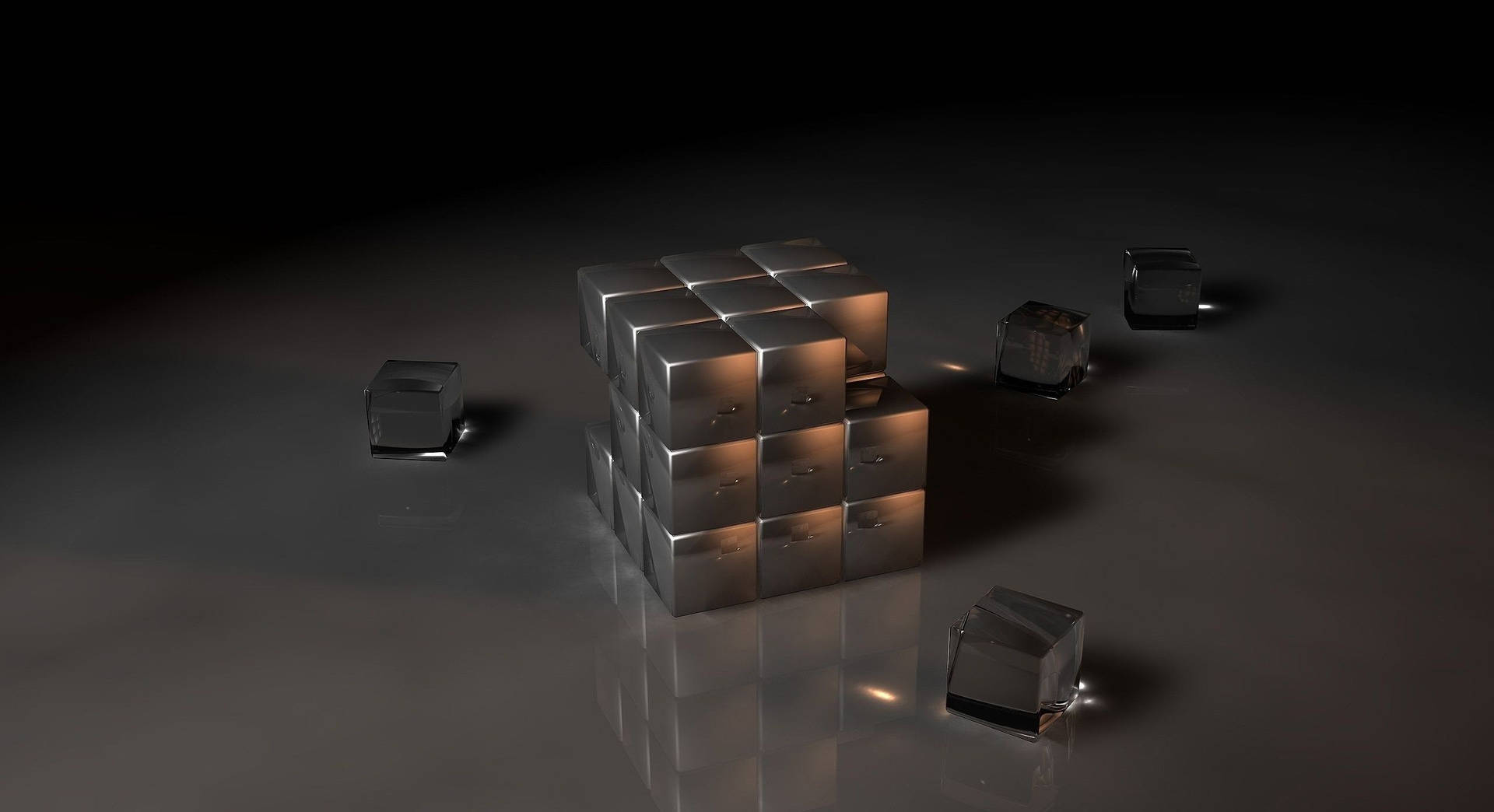 Rubik'scube Negro En 3d. Fondo de pantalla