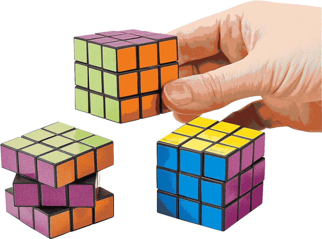 Rubiks Cube Collection Hand Picking One PNG