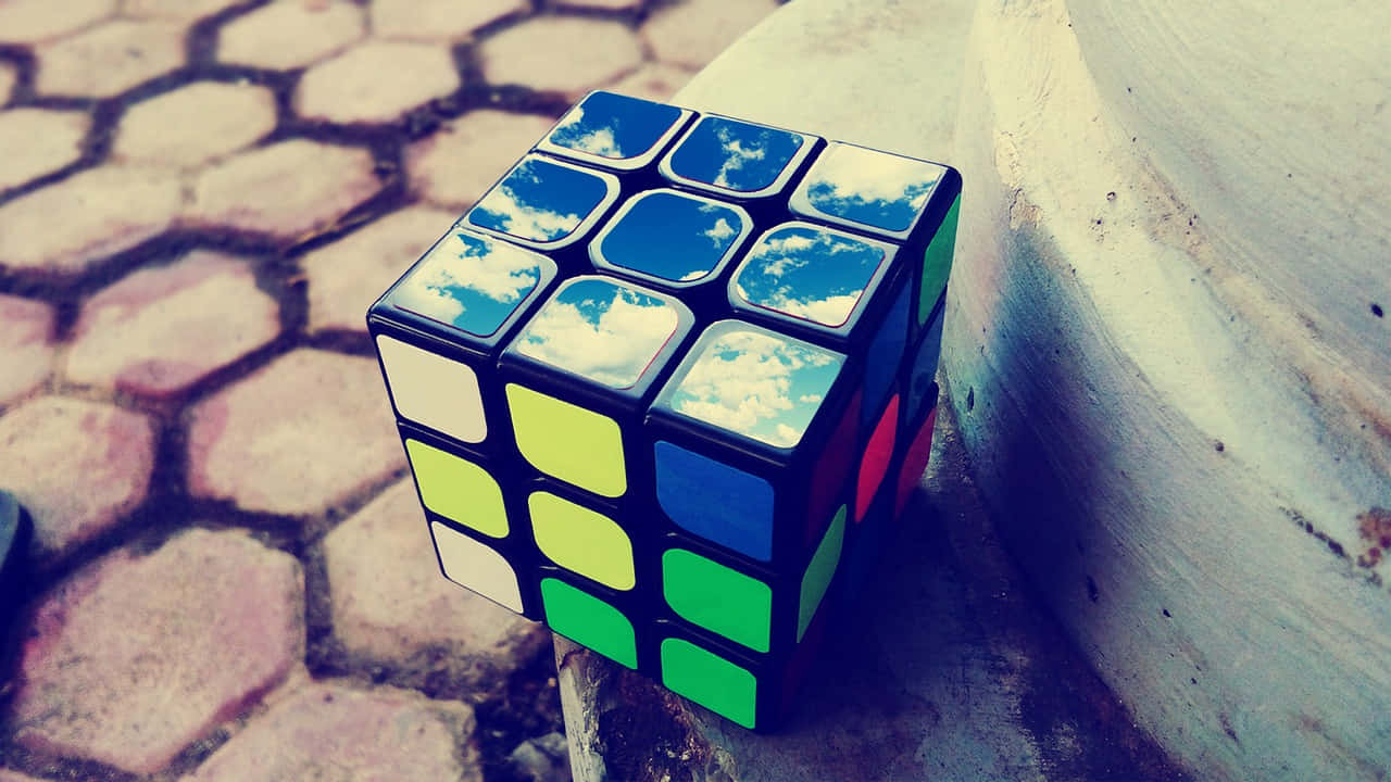 Rubiks Cube Educational Toy Outdoor Setting Wallpaper