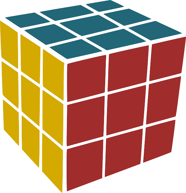 Rubiks Cube Three Faces Visible PNG
