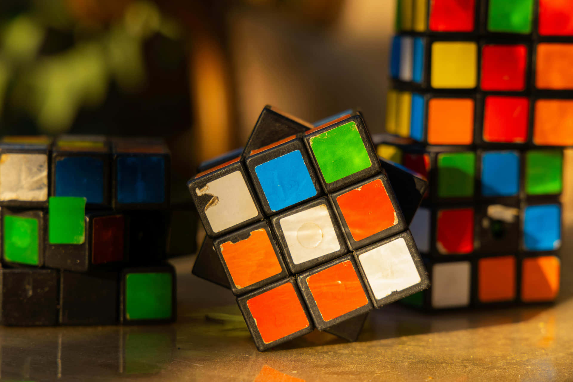 Rubiks Cube Variety Display Wallpaper