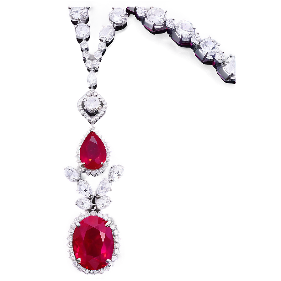 Ruby And Diamond Necklace Png 06262024 PNG