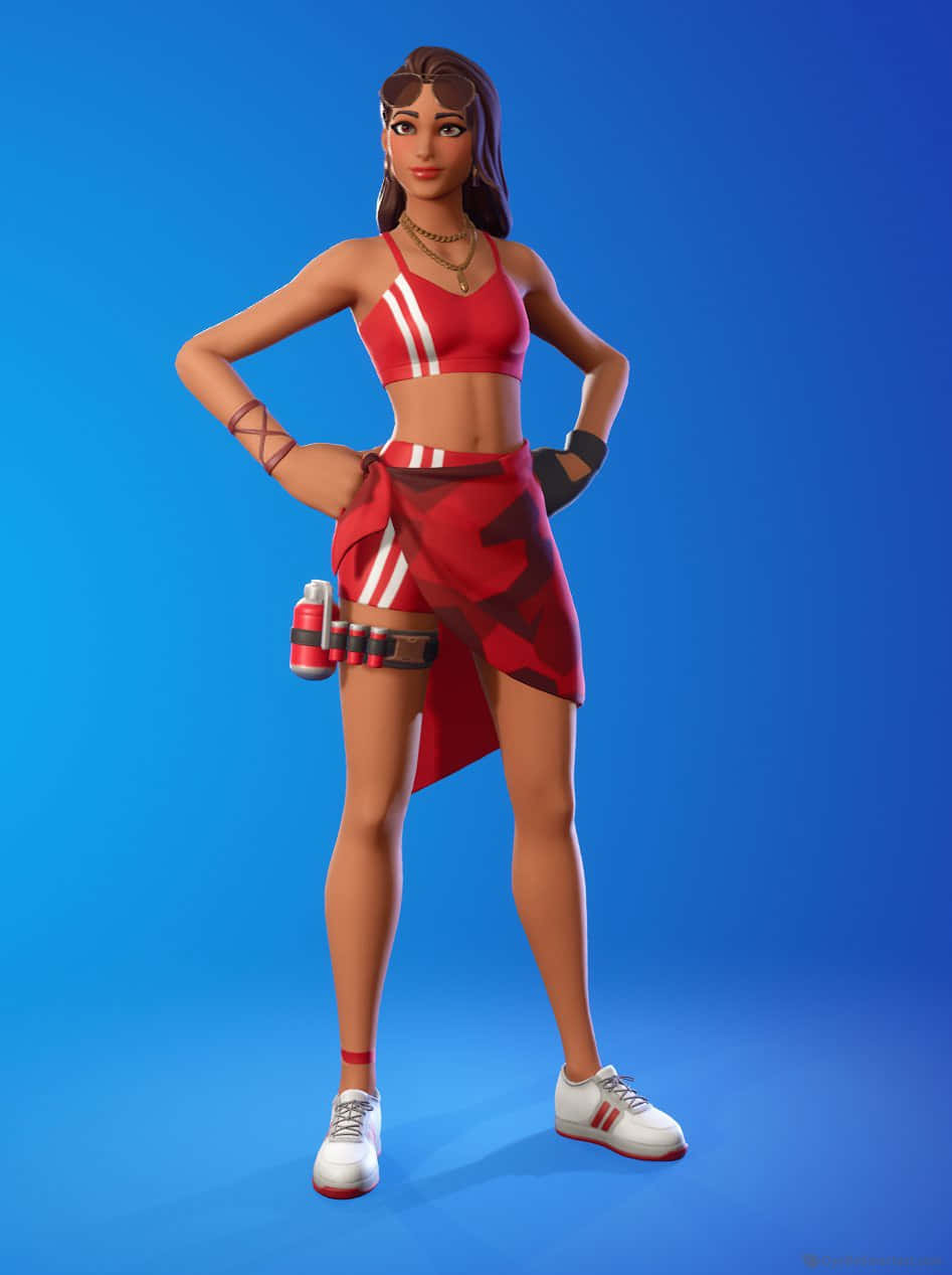 fortnite - a female in red and white Wallpaper