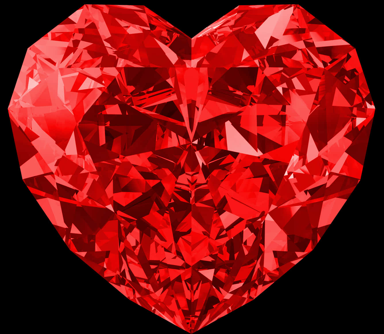 Ruby Heart Gemstone PNG