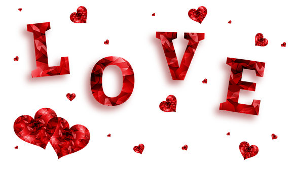 Ruby Love Hearts Graphic PNG