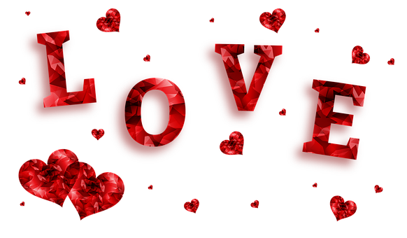 Ruby Love Hearts3 D PNG