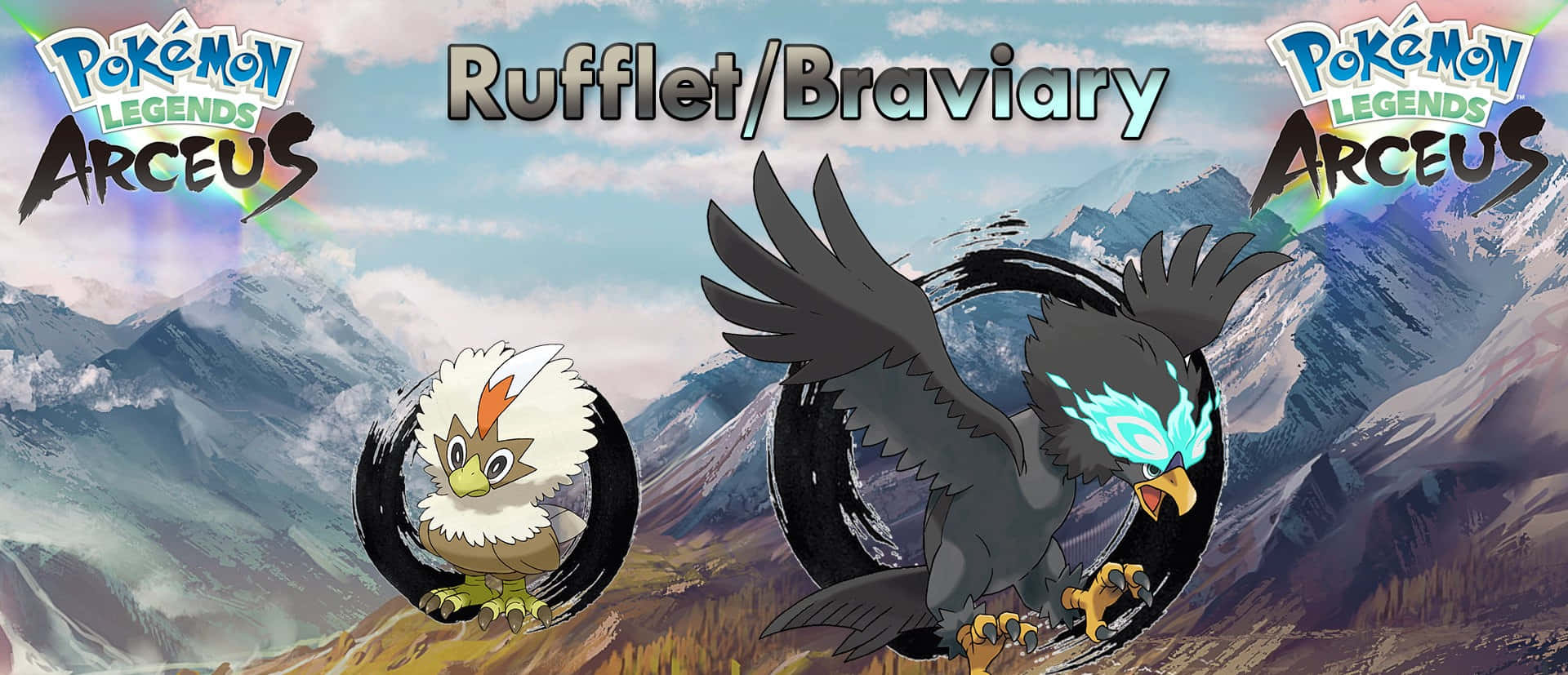 Rufflet And Braviary Pokémon Legends Arceus Wallpaper
