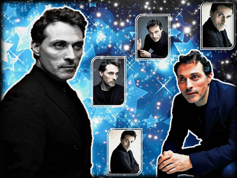 Rufus Sewell Starry Collage Edit Wallpaper