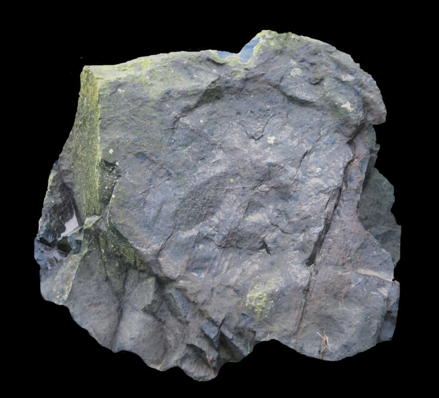 Rugged Black Rockwith Moss PNG