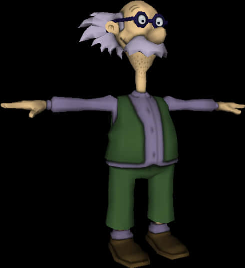 Rugrats Character Grandpa Lou Pickles PNG