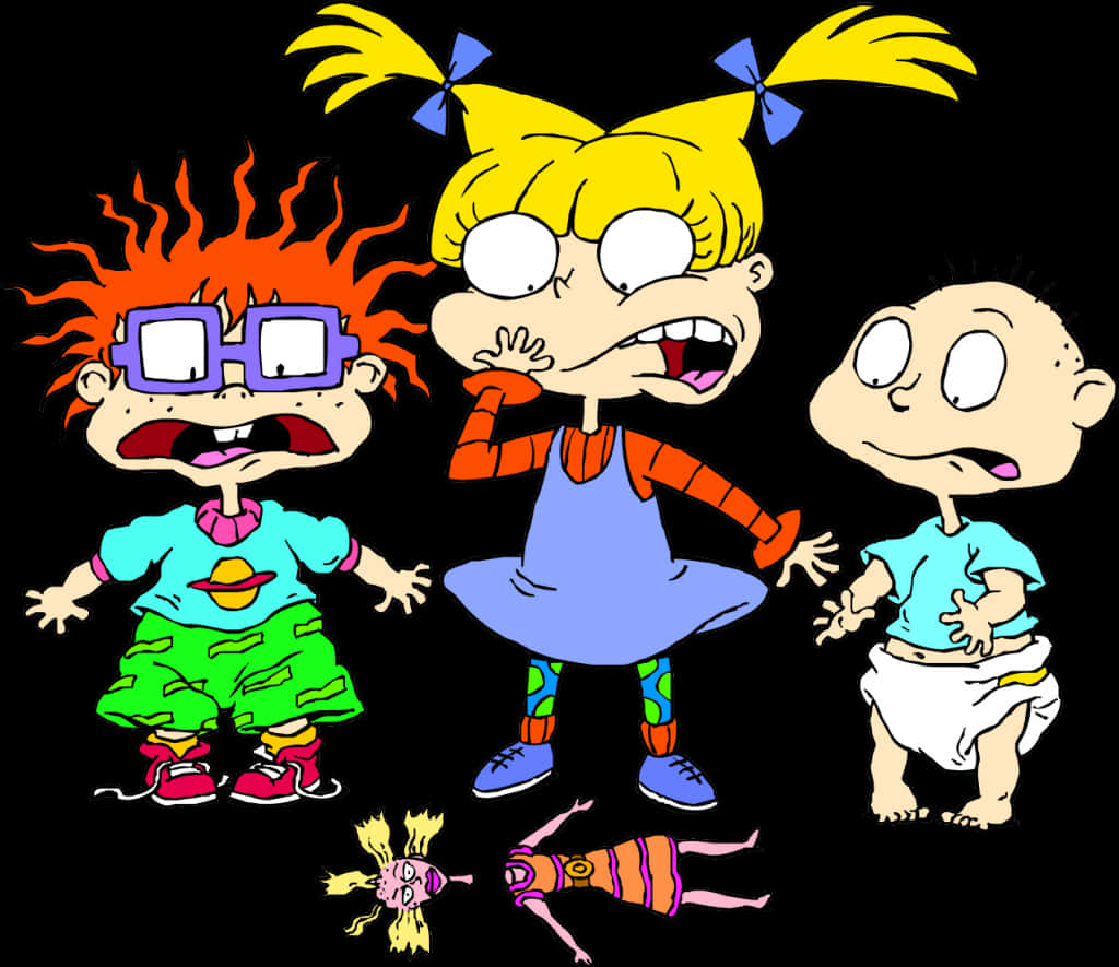 Rugrats Characters Shocked Reaction PNG