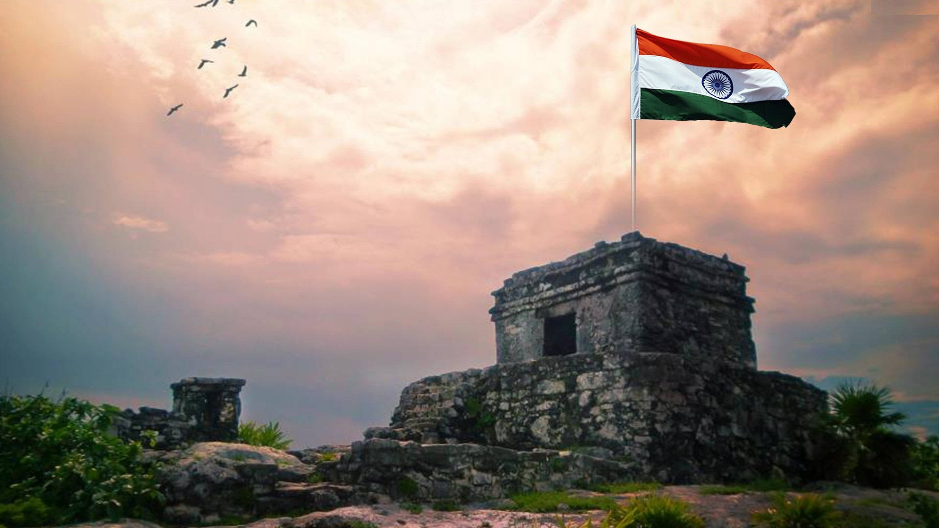 Ruiner i Indien bringer et fascinerende asiatisk tema til din skærm Wallpaper
