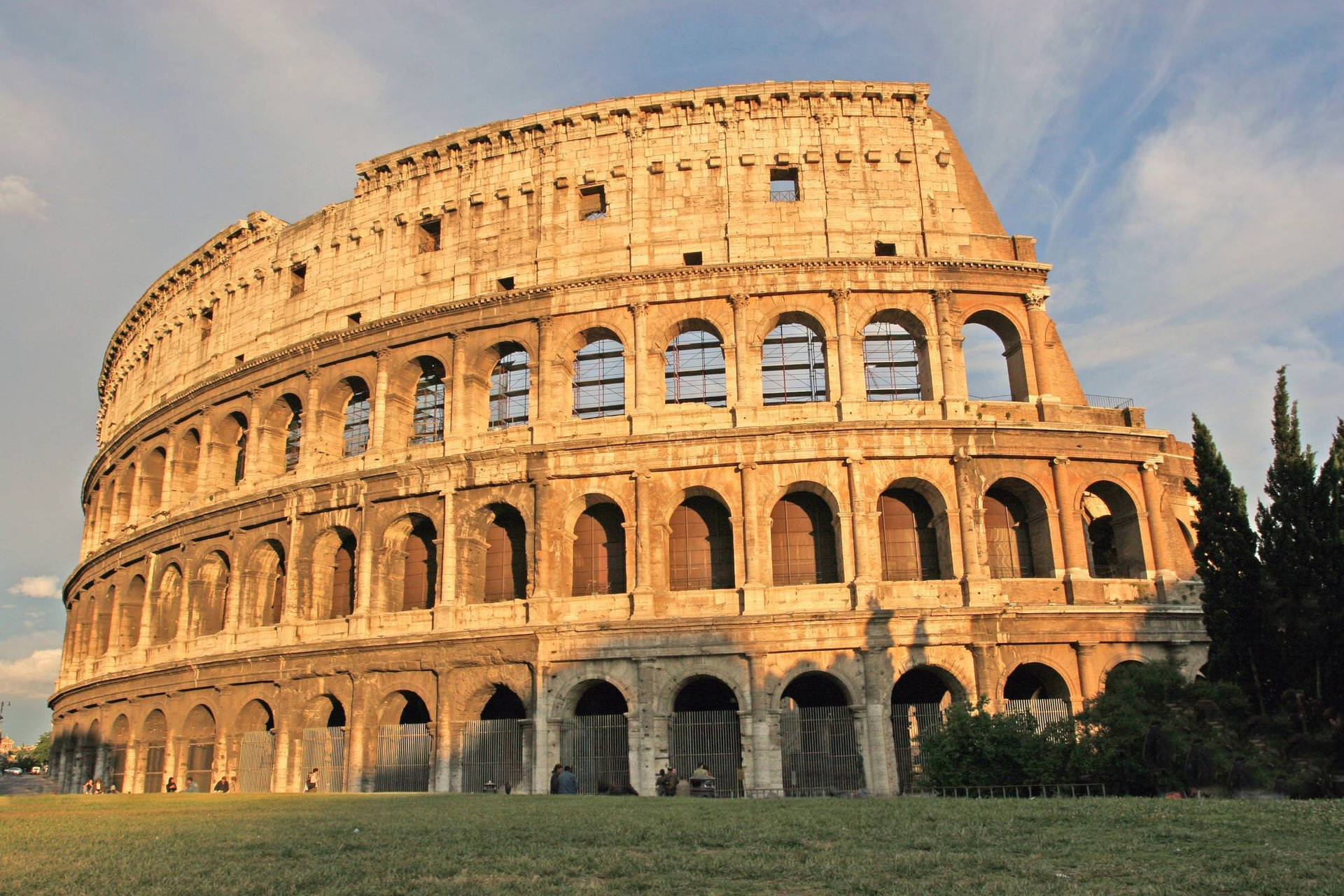 Ruinerne fra Colosseum dækker denne antikke tapet. Wallpaper