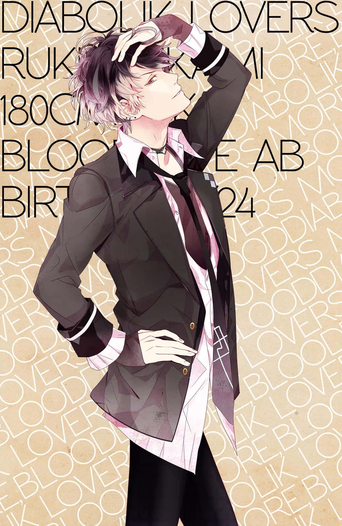 Ruki Mukami Diabolik Lovers Anime Kunst Achtergrond