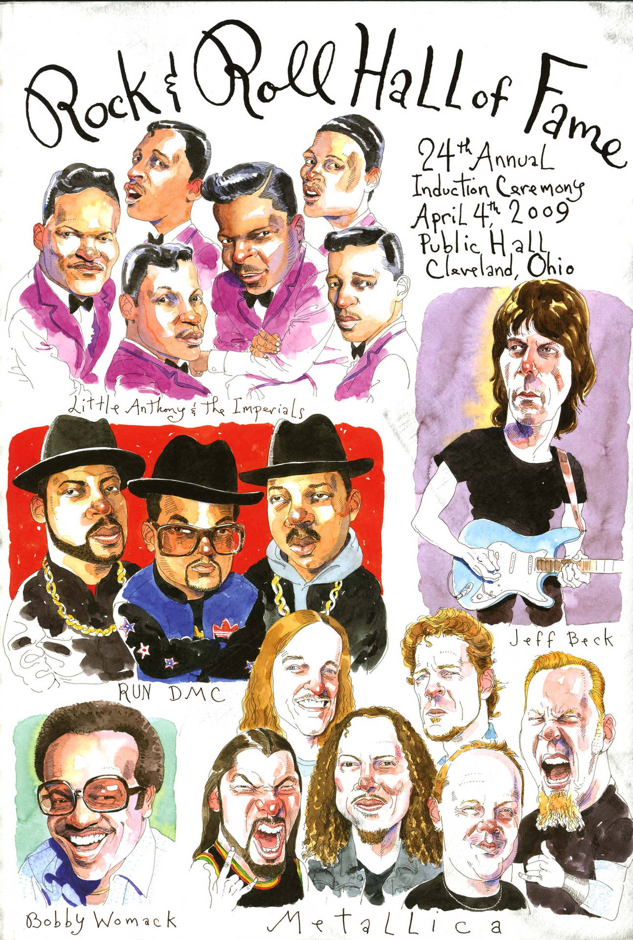 Run D.m.c Rock Roll Hall Of Fame Poster Wallpaper