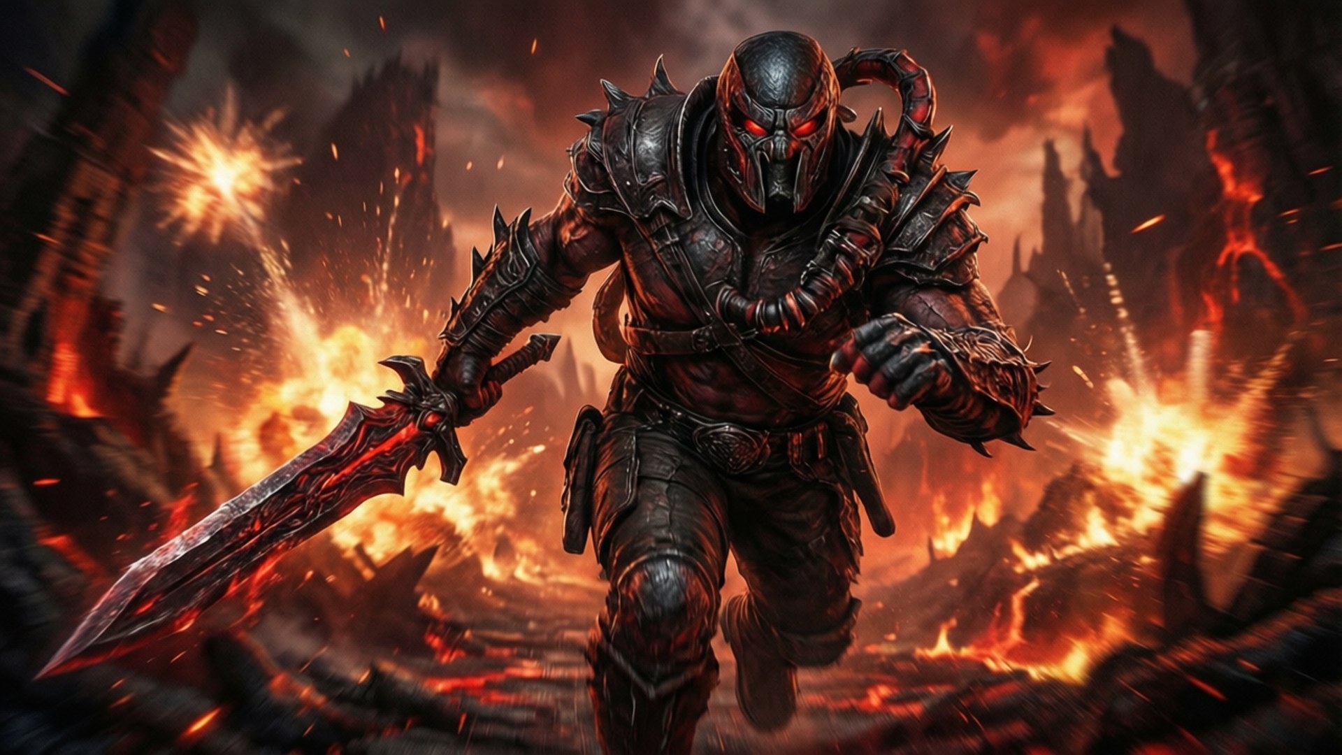 Doom Slayer ryntää helvetin läpi ristiinnaulitsemismiekka