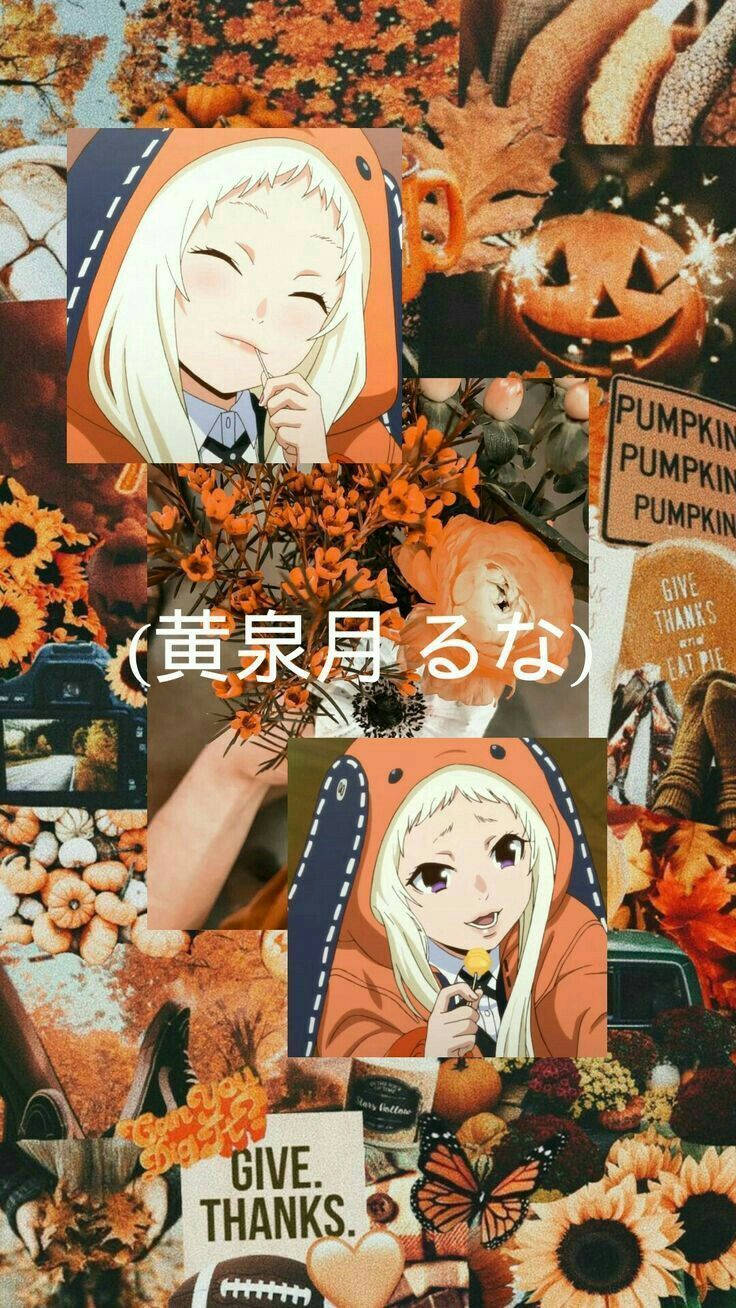 Runa Yomozuki Orange Aesthetic Wallpaper