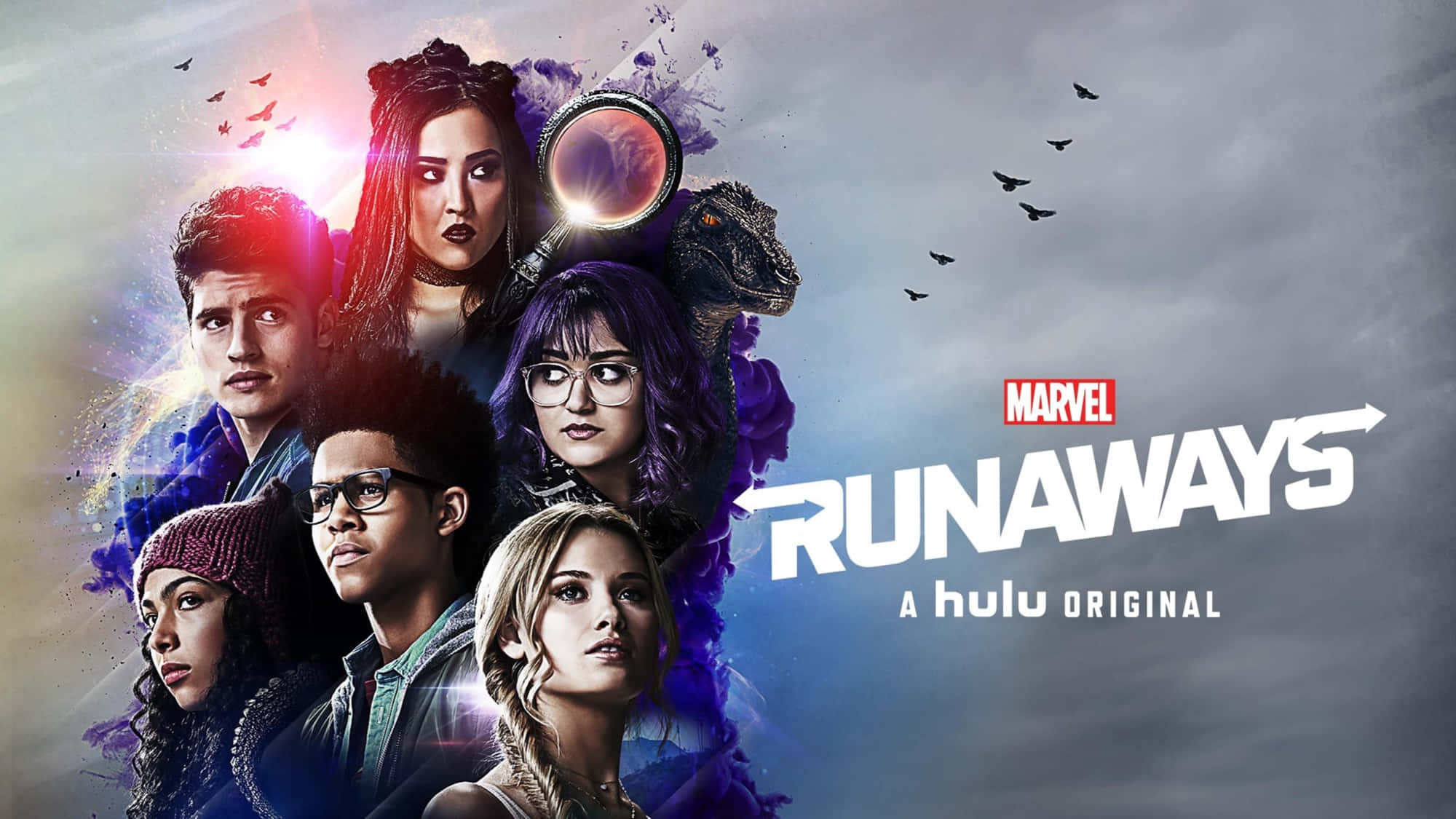 A group of powerful teenagers in Runaways with their supernatural abilities activated Wallpaper