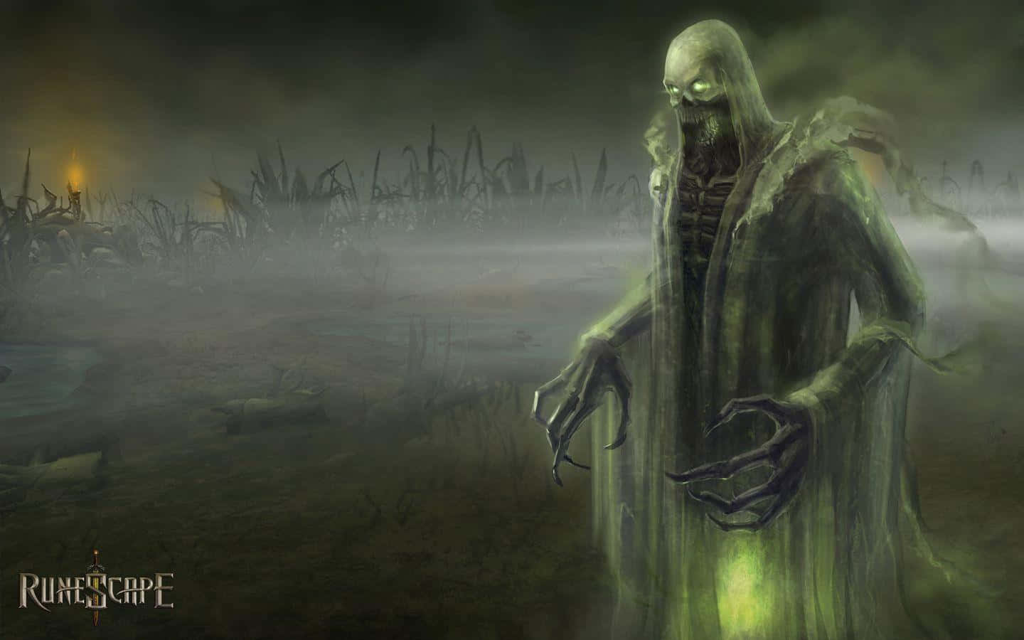 a green phantom standing in a field