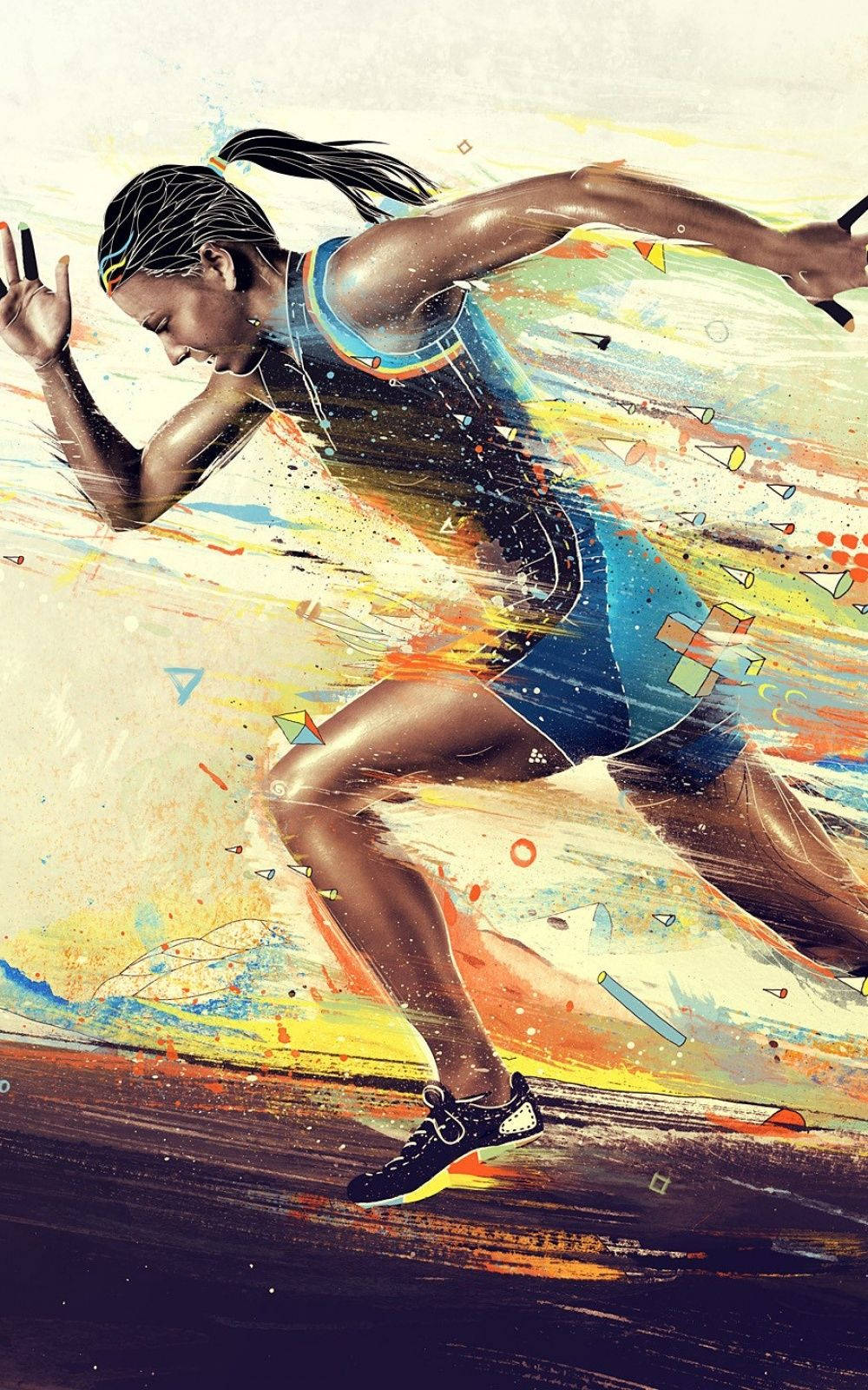 Runner Painting Ilustration Wallpaper