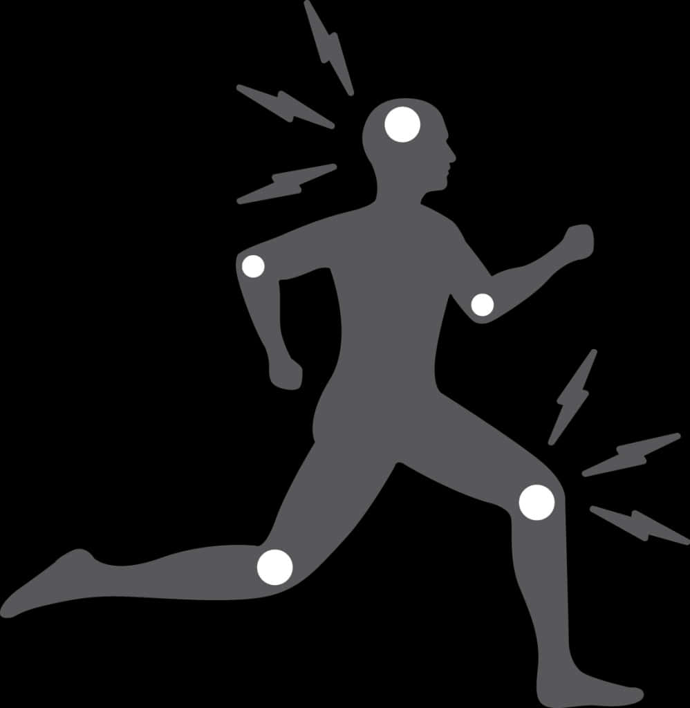 Runner Silhouette Experiencing Pain PNG