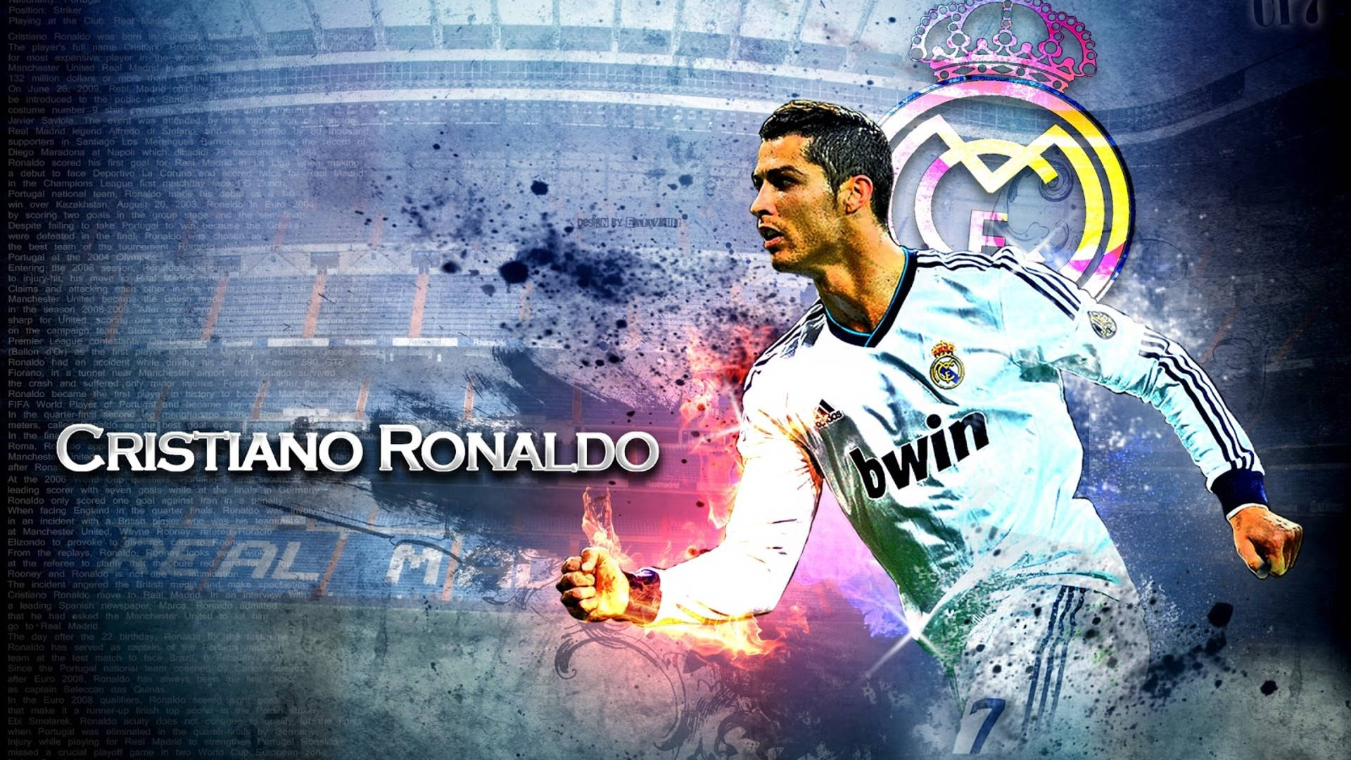 Correndocom Cristiano Ronaldo Cr7 Em 3d. Papel de Parede
