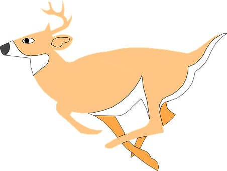 Running Deer Cartoon Illustration PNG