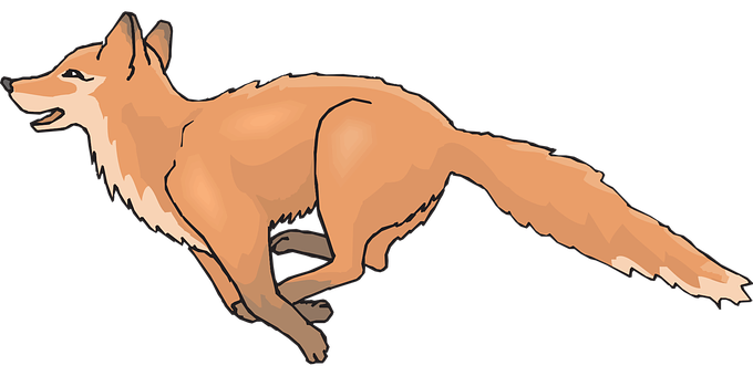 Running Fox Illustration PNG
