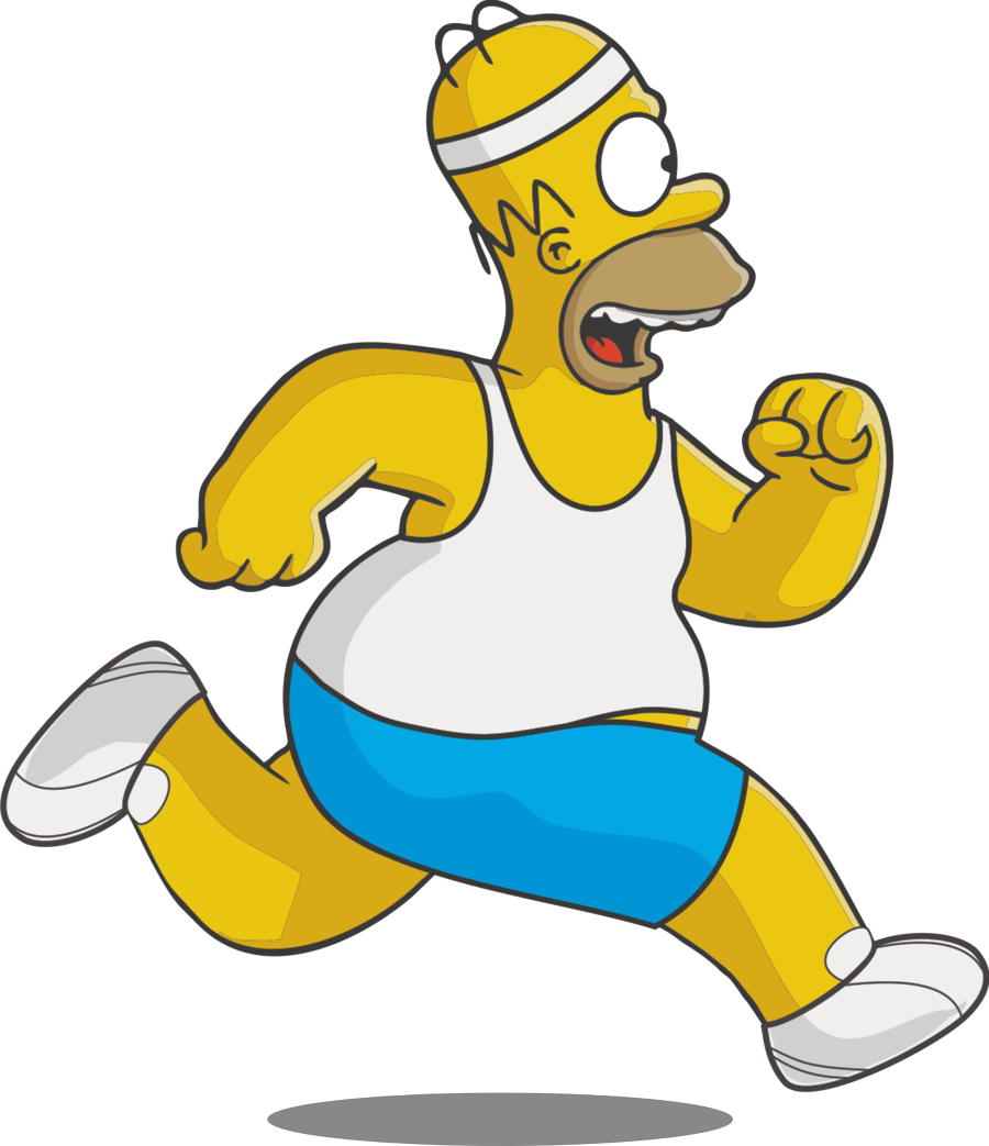 Running Homer Simpson PNG
