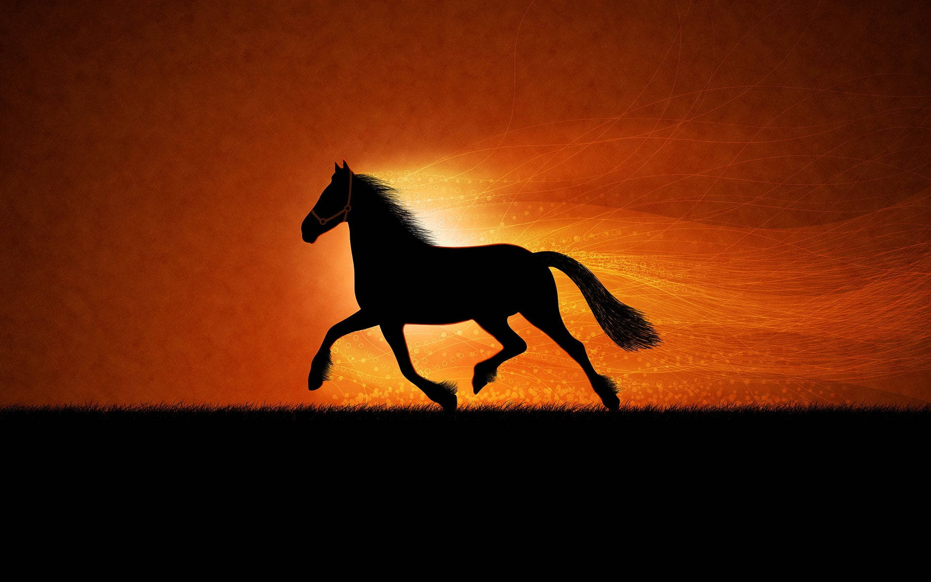 Running Horse Silhouette Art Wallpaper