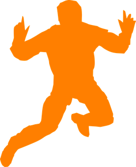 Running Man Silhouette Orange PNG
