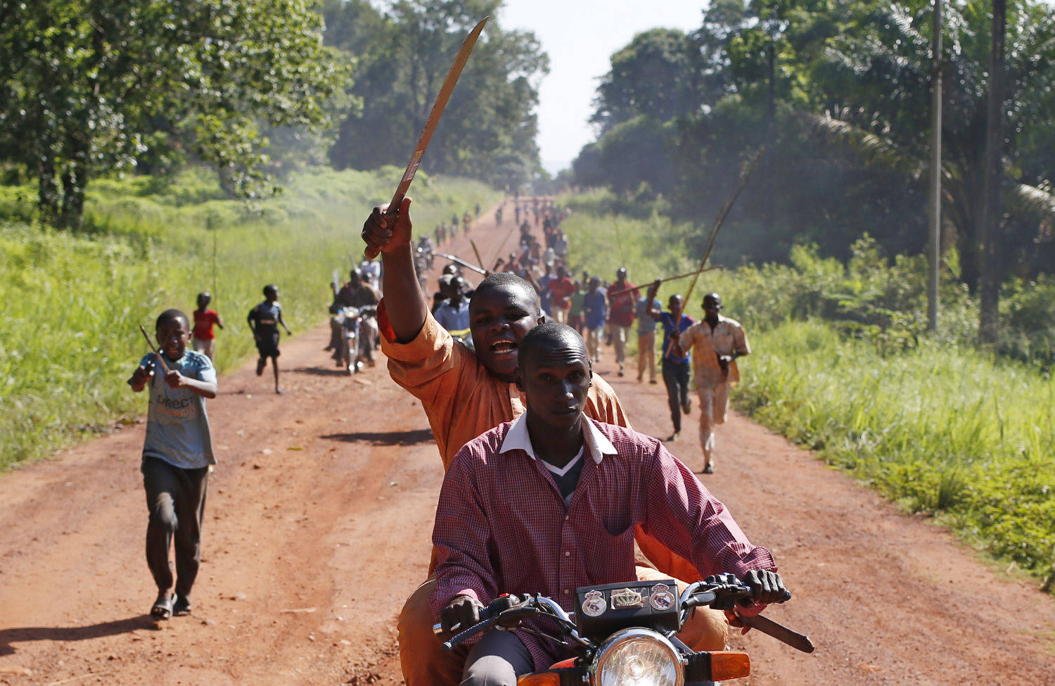Running People In Central African Republic Background