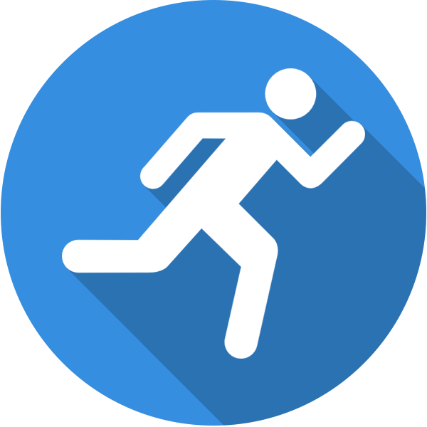 Running Person Icon Blue Circle PNG