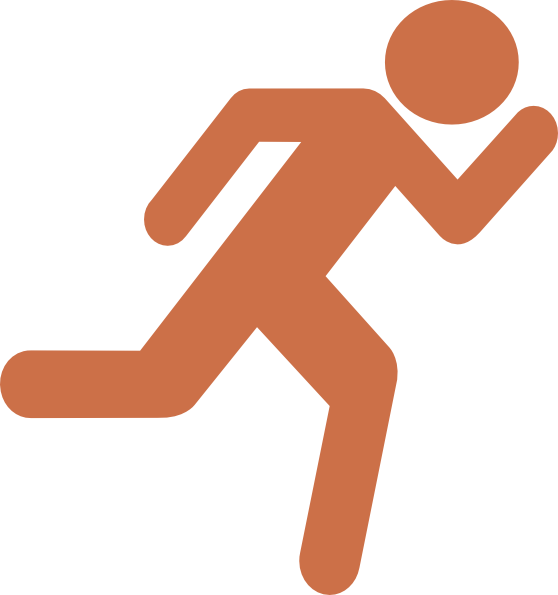 Running Person Icon Orange PNG