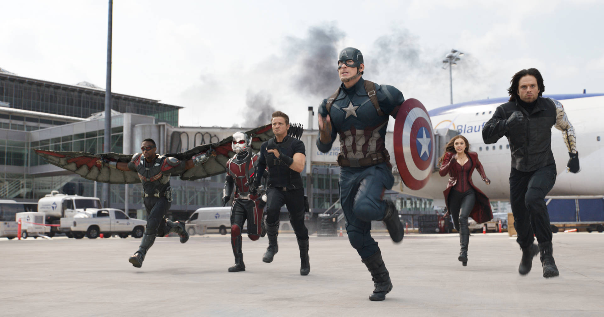 Running Team Of Captain America Civil War Background
