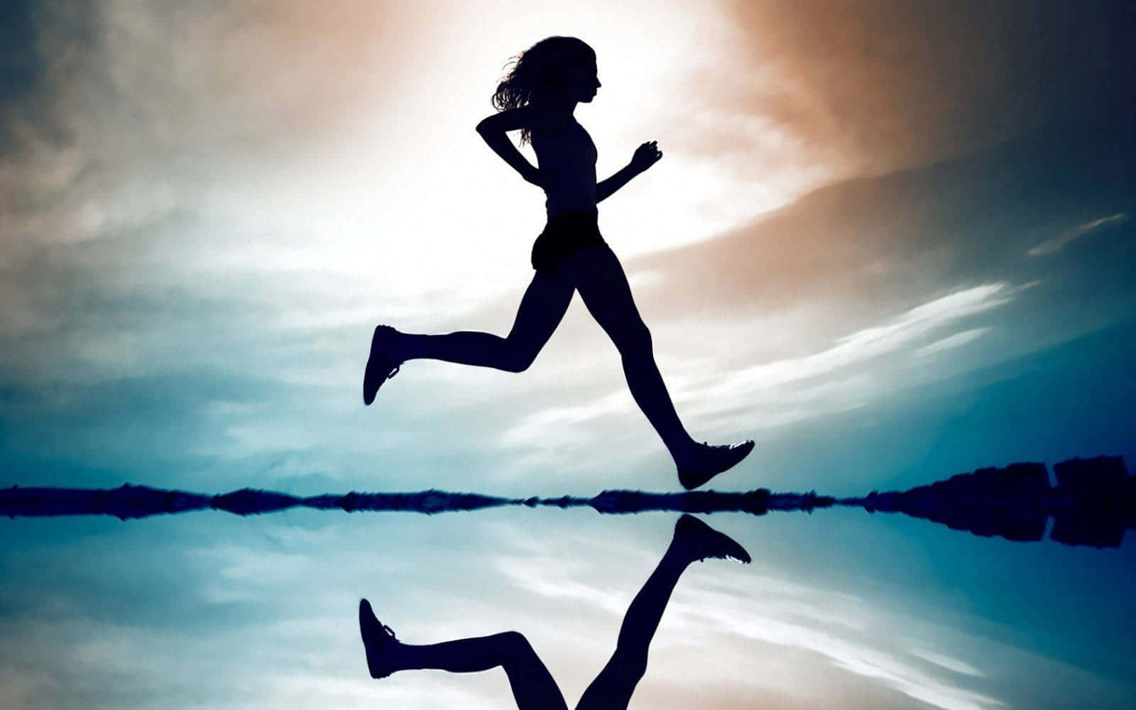 Running Woman Silhouette Wallpaper