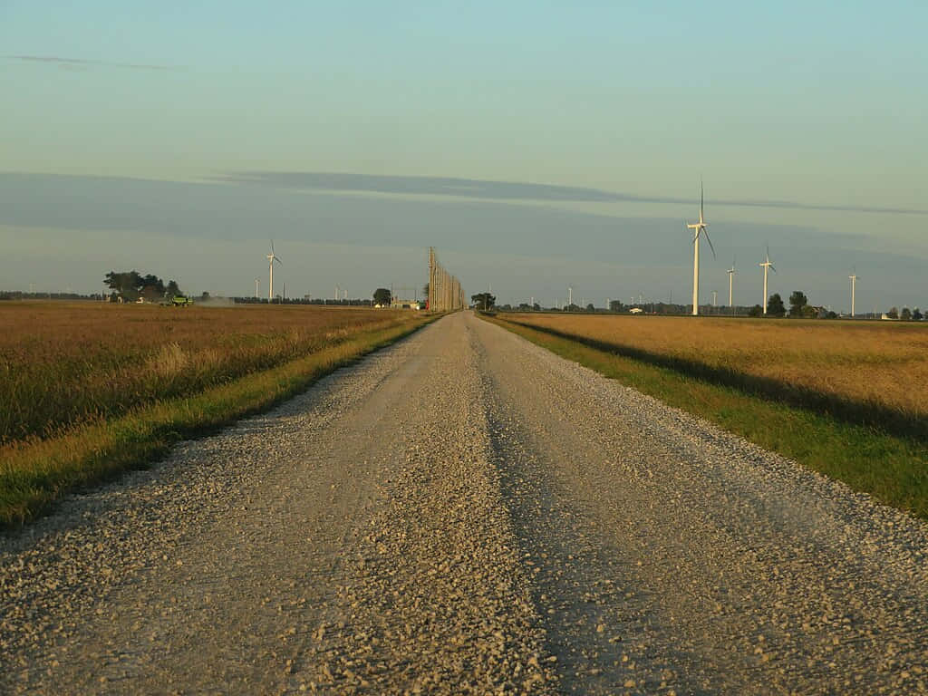 Rural Road Wind Turbines Chatham Kent Wallpaper