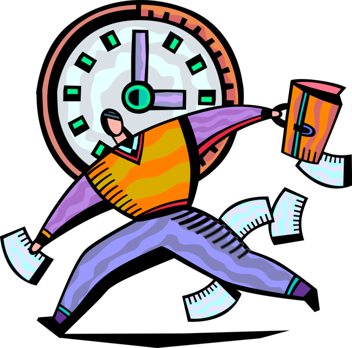 Rushing Businessman Cartoon PNG