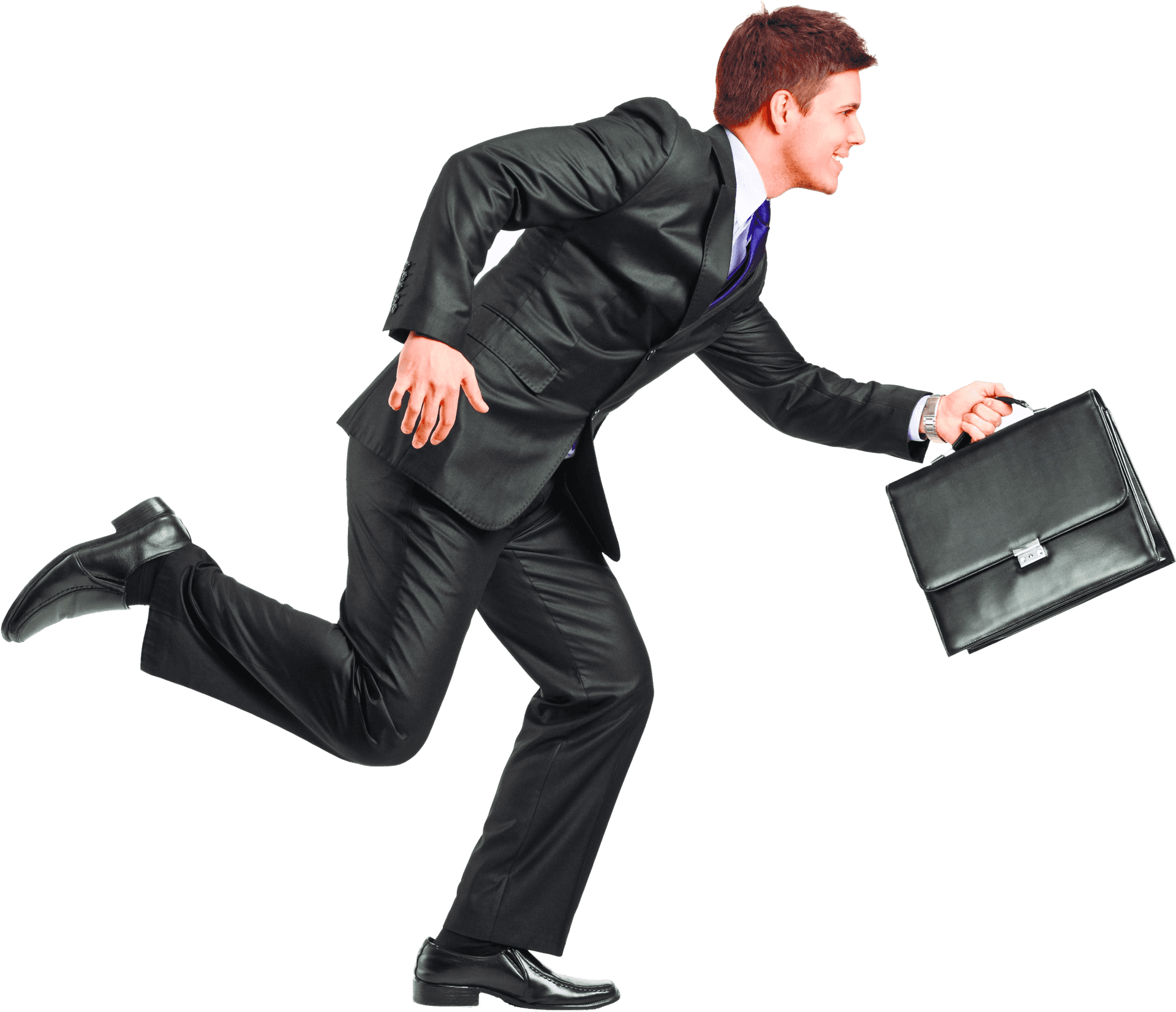 Rushing Businessmanwith Briefcase PNG