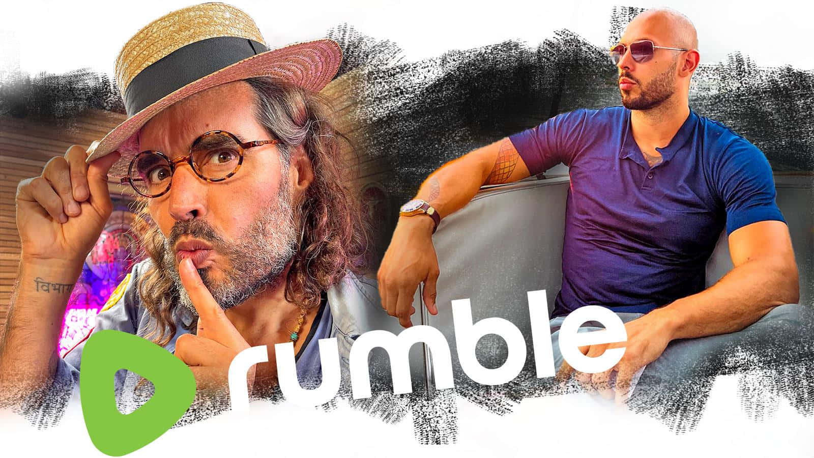 Russell Brand Rumble With Andrew Tate Wallpaper