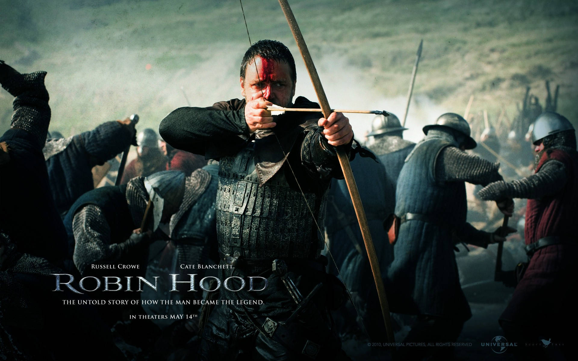 Russellcrowe Em Robin Hood (for A Computer Or Mobile Wallpaper Featuring Russell Crowe As Robin Hood) Papel de Parede